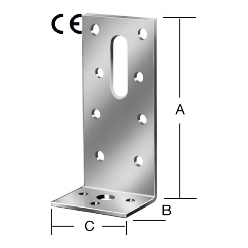 VORMANN Connecteur d'angle 90 x 35 x 40 mm acier galvanisé CE