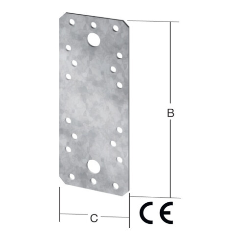 VORMANN Connecteur plat version lourde 136x55x2,5 mm acier CE