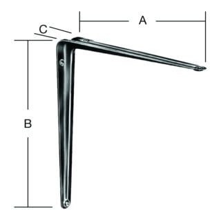 VORMANN Console L125xP100mm tôle d'acier, blanc, revêtue