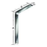 VORMANN Console L315xP200mm, 3F acier, revêtement plastique