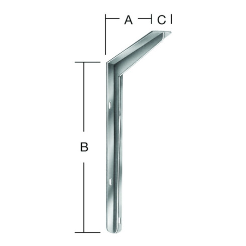 VORMANN Console profilée L250xP200mm acier, galvanisé à chaud