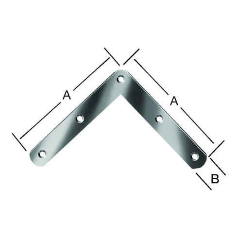 VORMANN Équerre d’angle de porte L 100 x H 100 mm extrémités arrondies acier galvanisé