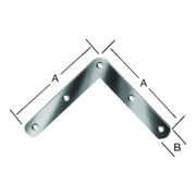 VORMANN Équerre d’angle de porte L 100 x H 100 mm extrémités arrondies acier galvanisé