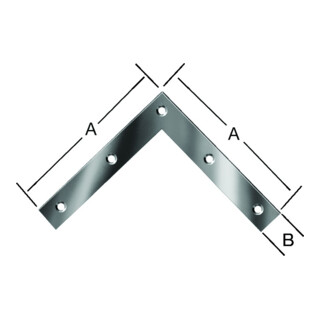 VORMANN Équerre d'angle pour porte L 200 x H 200 mm extrémités droites acier galvanisé