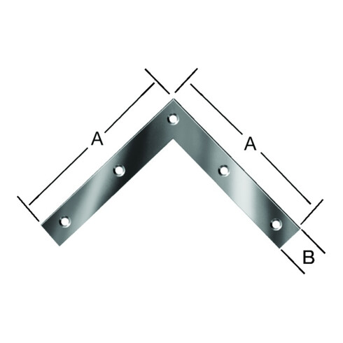 VORMANN Équerre d'angle pour porte L 200 x H 200 mm extrémités droites acier galvanisé