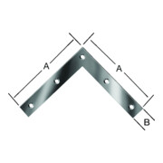 VORMANN Équerre d'angle pour porte L 200 x H 200 mm extrémités droites acier galvanisé
