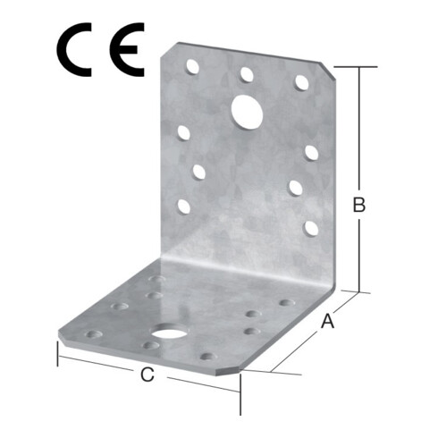 VORMANN Équerre de fixation 50 x 50 x 35 mm acier galvanisé CE Oui