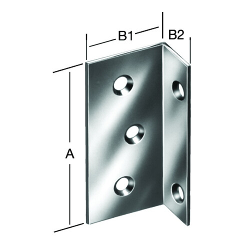 VORMANN Équerre large 75x25x40x2mm Acier, galvanisé