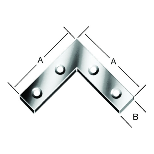 VORMANN Équerre plate 40x40x10x1,5mm Acier, galvanisé