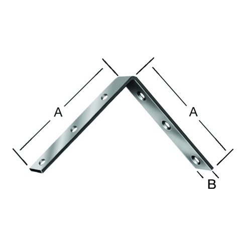 VORMANN Équerre pour chaise 100x100x20mm acier, galvanisé