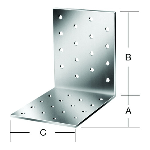 VORMANN Équerre pour plaque perforée 40 x 40 x 60 mm acier galvanisé CE