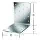 VORMANN Équerre pour plaque perforée 60 x 60 x 60 mm acier galvanisé CE-1