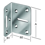 VORMANN Équerre réglable 70x50x35x2mm Acier, galvanisé
