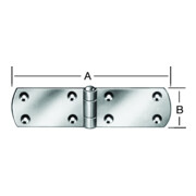 VORMANN Franz. Charnière en rouleau, avec goupille, L 180 mm acier galvanisé