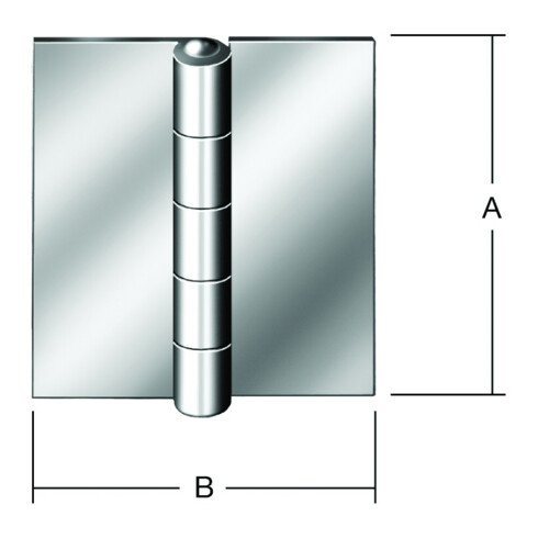 VORMANN FT-charnière L 65mm, H 95mm, roulée, 1 pièce, fer