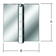 VORMANN FT-charnière L 65mm, H 95mm, roulée, 1 pièce, fer