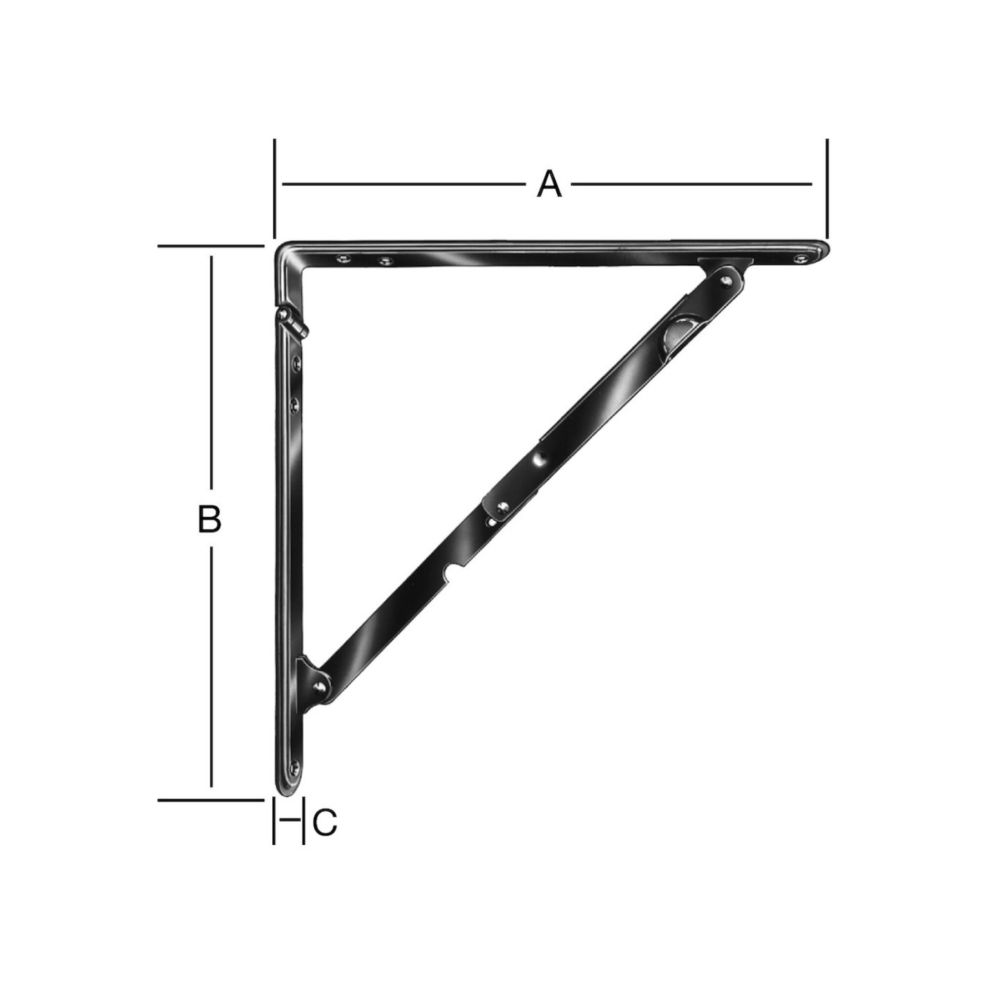VORMANN Klappkonsole L300xT300mm mit diagonalem Tragarm Stahl,weiß, beschichtet