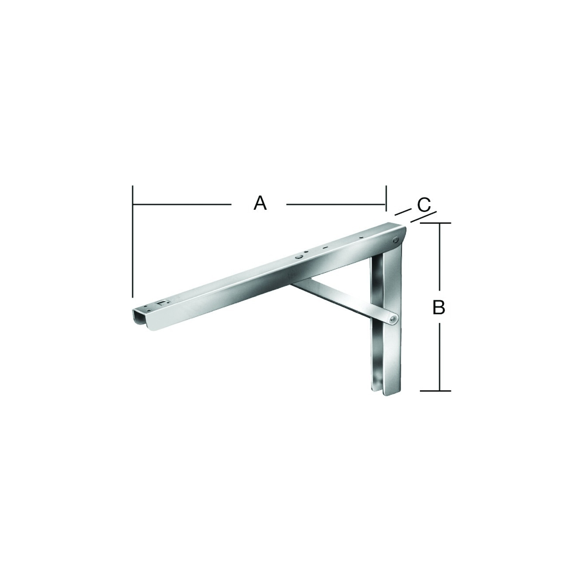 VORMANN Klappträger Multi Line L270xT400mm Stahl,weiß, beschichtet