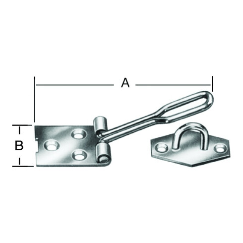 VORMANN Loquet à fil avec plaque à œillets attachée acier galvanisé