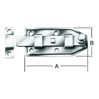 VORMANN Loqueteau à bouton avec boucle droit, H65xL160mm galvanisé