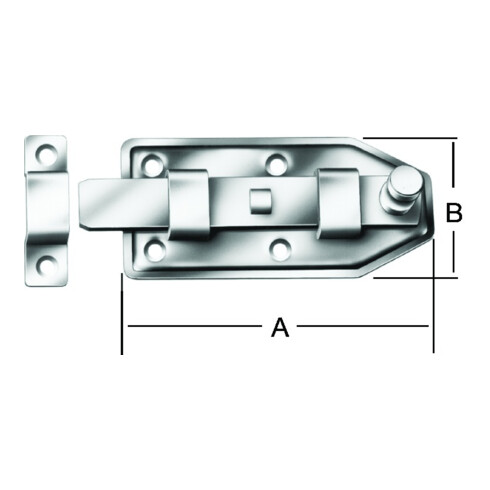 VORMANN Loqueteau à bouton avec boucle droit, H65xL160mm galvanisé