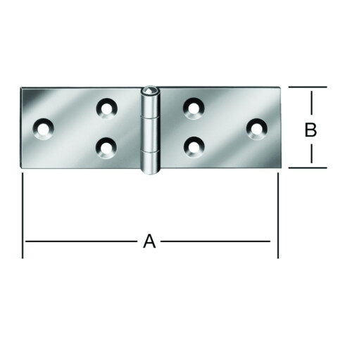 VORMANN Möbel-Tischband L 80mm,B 28mm Edelstahl