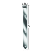 Vormann Paumelle B.30mm L.300x30mm acier bleu zingué léger