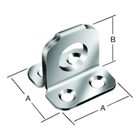 VORMANN plaque de base pour verrou 35x35x31 mm acier