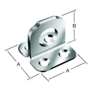VORMANN plaque de base pour verrou 35x35x31 mm acier