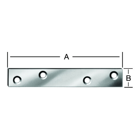 VORMANN Plaque de raccord 50 x 15 mm acier galvanisé