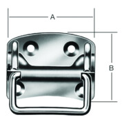 VORMANN Poignée de caisse avec plaque, L100mm, l80mm S1,5mm, Poignée, diamètre 7,5mm Acier inoxydable