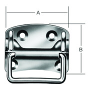 VORMANN Poignée de caisse avec plaque, L120mm, l85mm, S1,5mm, poignée, diamètre 7,5mm acier