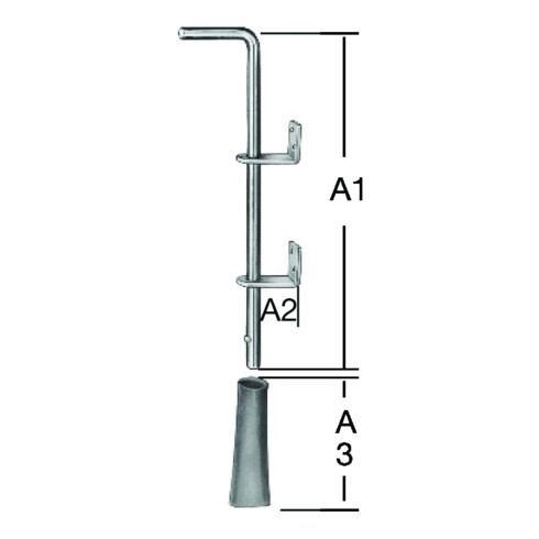 VORMANN Racleur de sol avec équerre de guidage 400x65x150mm galvanisé