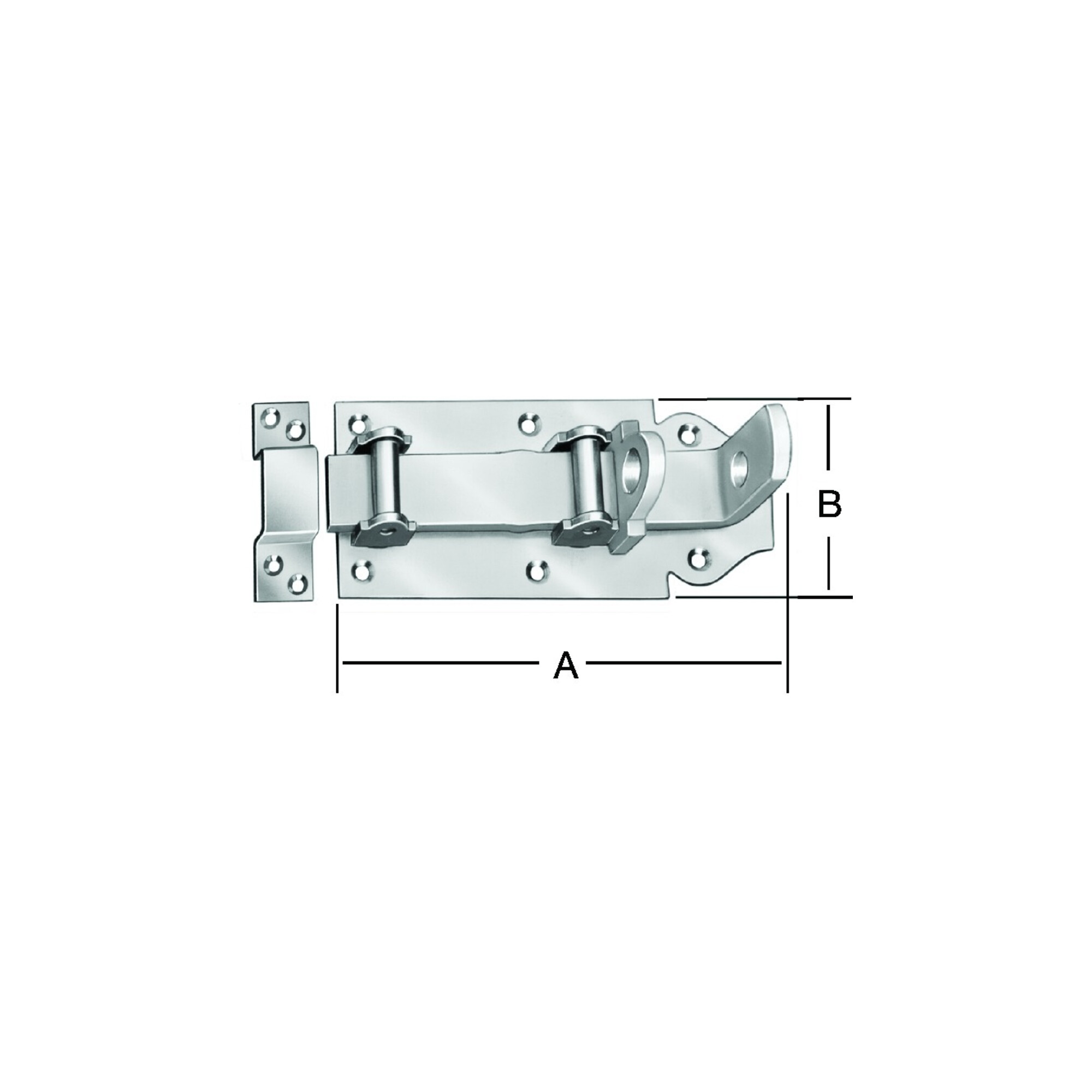 VORMANN Roll.-Schlo.rieg m.Schlaufe,ged.Rollen,ger L160 x B70mm Stahl, verzinkt