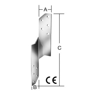 VORMANN Sablière gauche 250 x 2 mm acier galvanisé Sendzimir CE