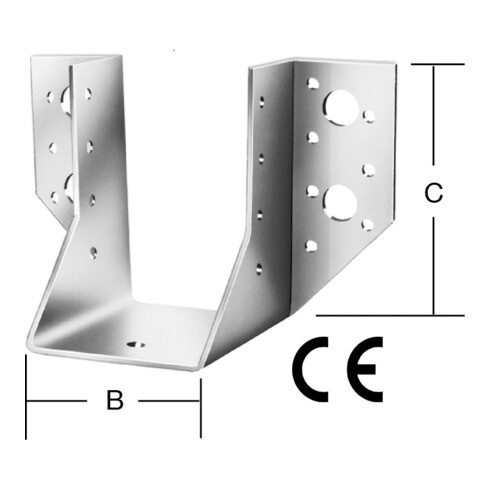 VORMANN Sabots de poutre extérieurs 120 mm x 160 mm x 2 mm acier galvanisé sendzimir