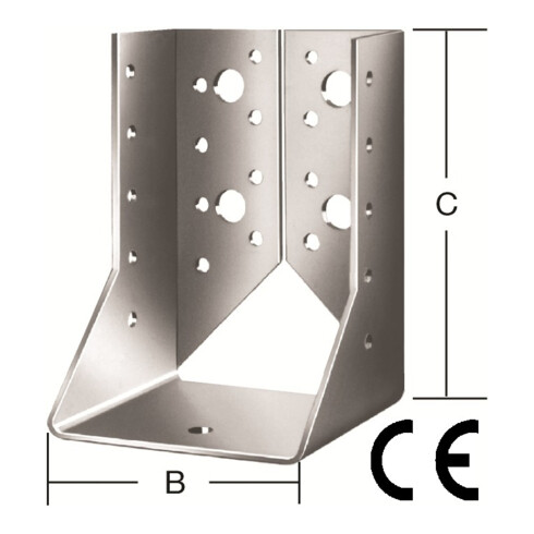 VORMANN Sabots de poutre intérieurs 100 mm x 140 mm x 2 mm acier galvanisé sendzimir
