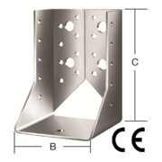 VORMANN Sabots de poutre intérieurs 100 mm x 140 mm x 2 mm acier galvanisé sendzimir