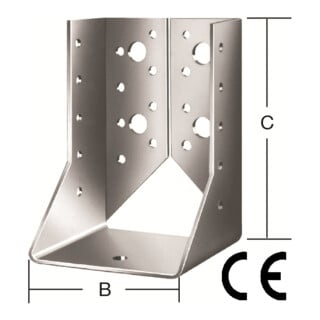 VORMANN Sabots de poutre intérieurs 80 mm x 120 mm x 2 mm acier galvanisé sendzimir