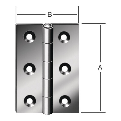 Vormann Scharnier DIN 7954 B 8x58mm halbbreit