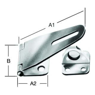 VORMANN Sécurité-loquet L 80 mm, l 37 mm avec plaque à œil intégrée