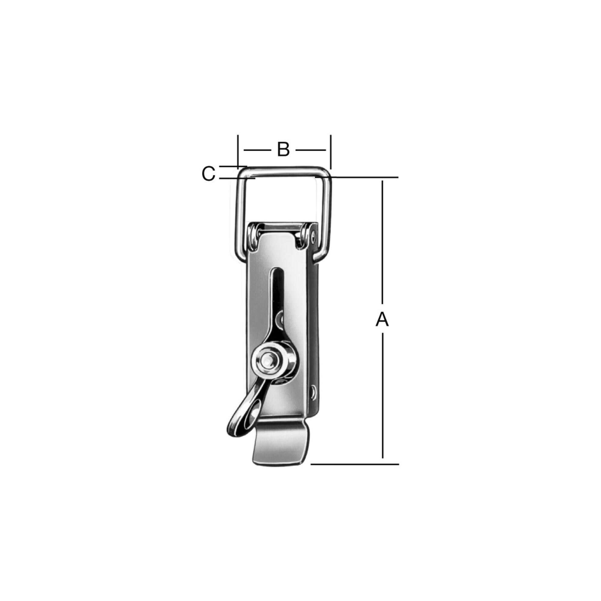 Vormann Spannverschluss VA mit Plombiermöglichkeit ∙ Höhe: 110 mm ∙ Breite: 37 mm