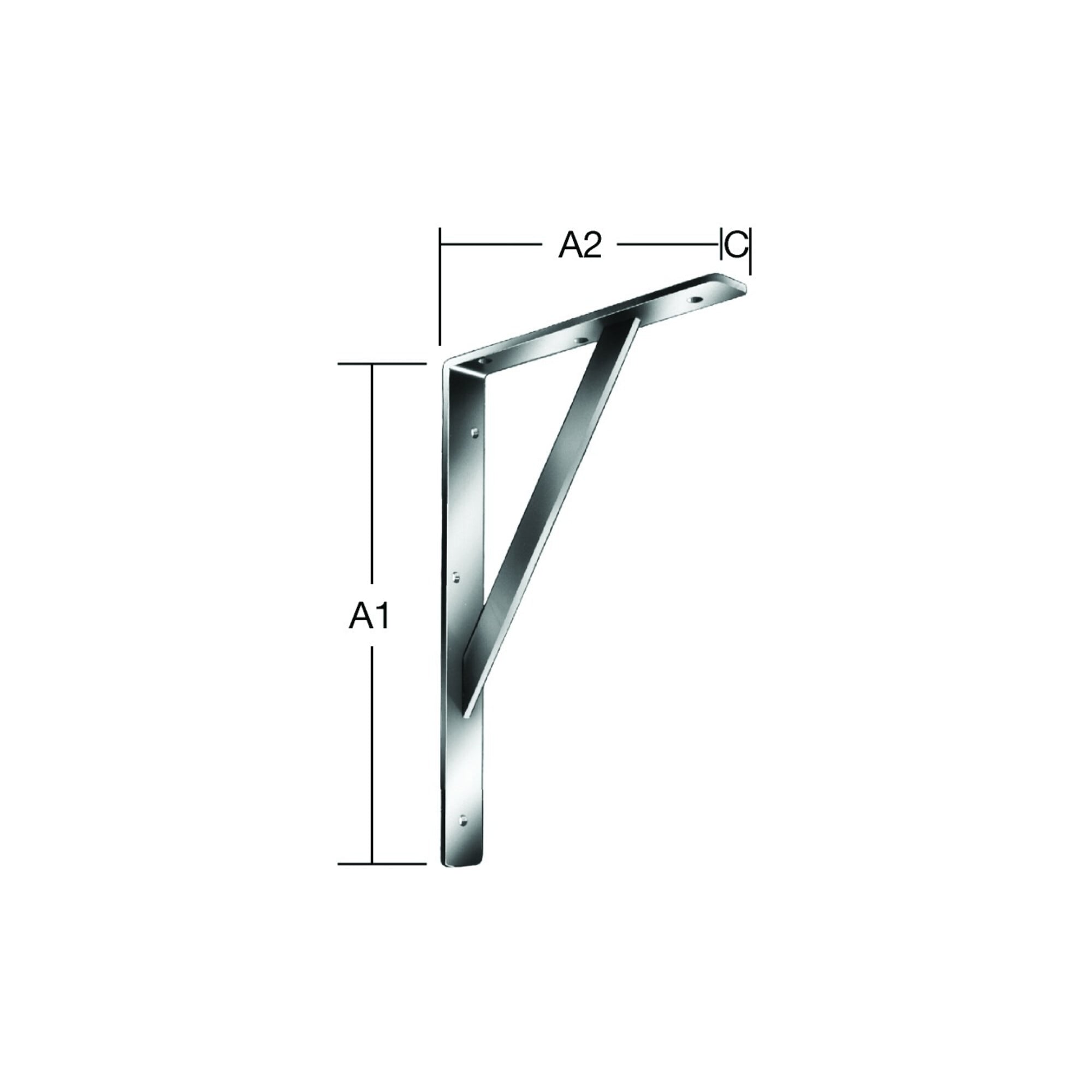 Vormann Stegkonsole L.400mm H.250mm B.30mm S.4mm weiß Trgf.250kg