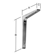 VORMANN Support de console L200xP150mm en aluminium moulé sous pression, blanc, revêtement plastique