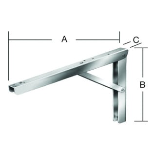 VORMANN Support pliant Multi Line L200xP300mm Acier, galvanisé