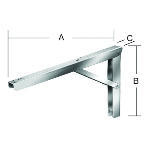 VORMANN Support pliant Multi Line L200xP300mm Acier, galvanisé