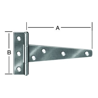 VORMANN T-Band gerollt, L 195mm mit vernietetem Stift Stahl verzinkt