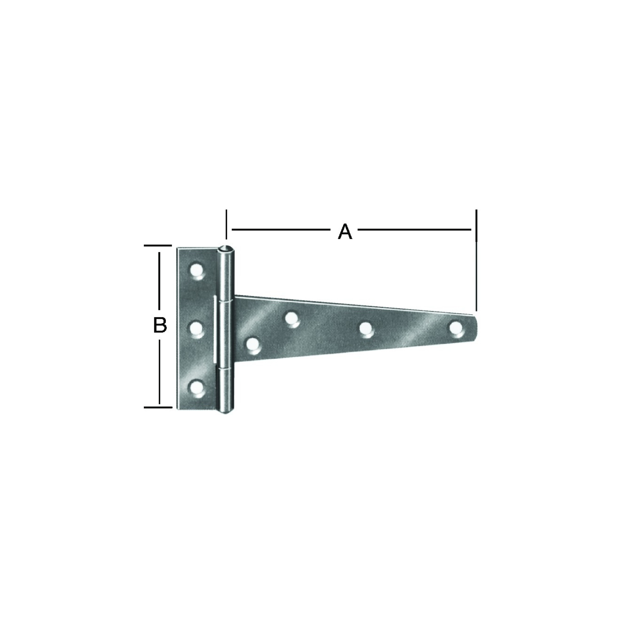 VORMANN T-Band gerollt, L 195mm mit vernietetem Stift Stahl verzinkt