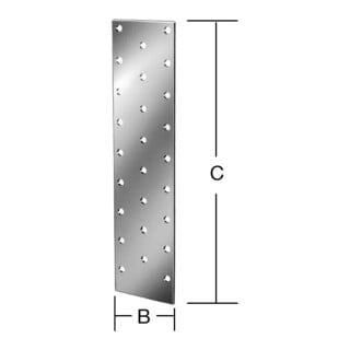VORMANN Tôle perforée 120 mm x 40 mm x 2 mm acier galvanisé à chaud CE