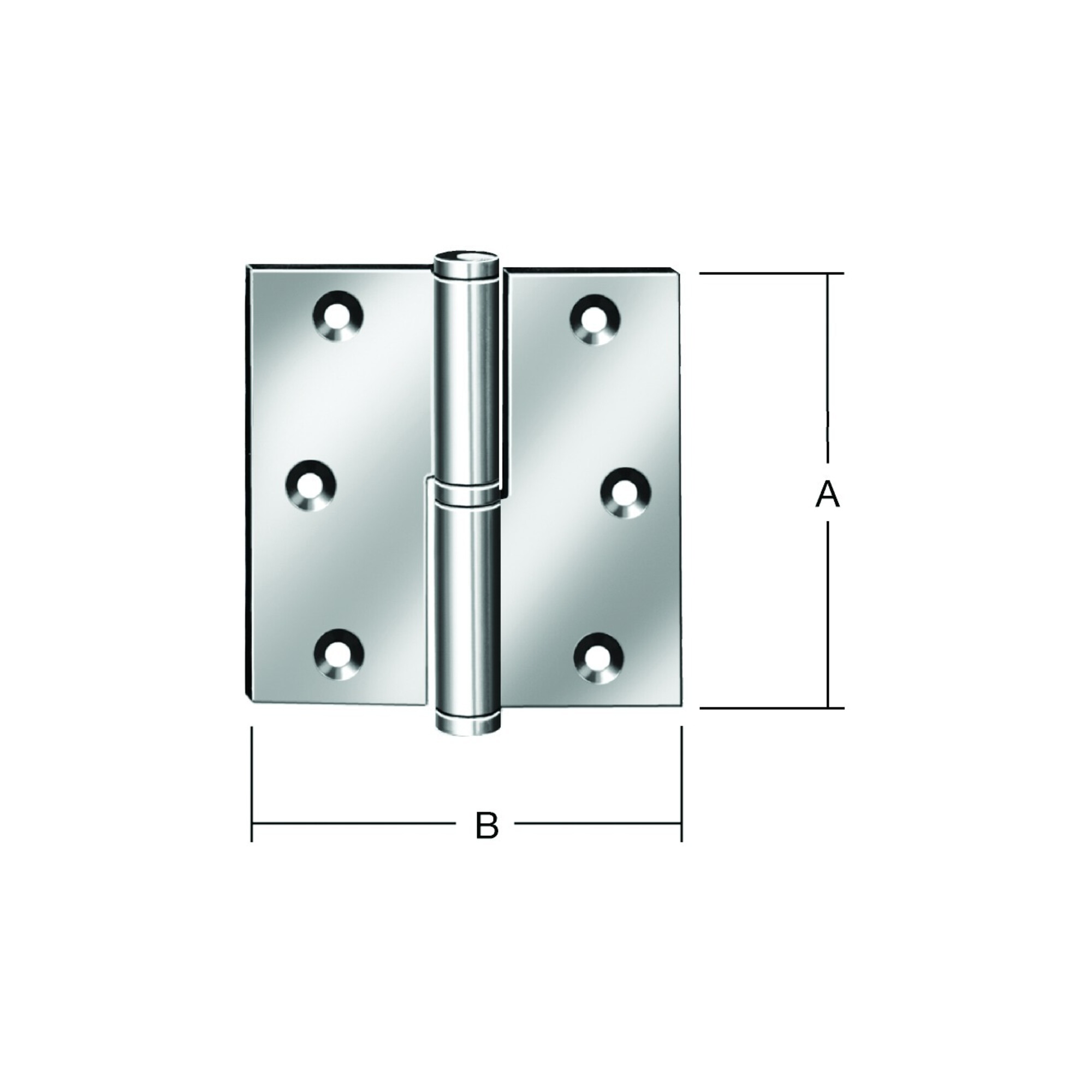 VORMANN Tür-Scharnier B90xH90mm gerollt Edelstahl,rostfrei